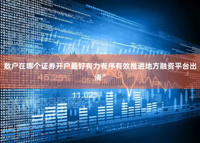 散户在哪个证券开户最好有力有序有效推进地方融资平台出清”