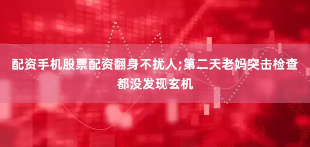 配资手机股票配资翻身不扰人;第二天老妈突击检查都没发现玄机